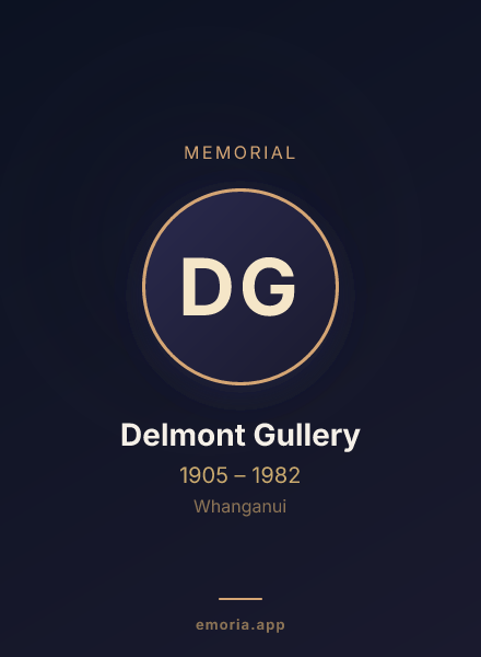 Memorial portrait of Delmont Gullery
