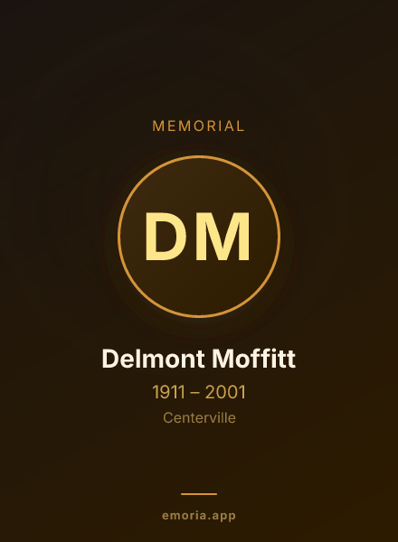 Memorial portrait of Delmont Moffitt