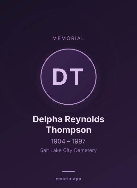 Memorial portrait of Delpha Reynolds Thompson