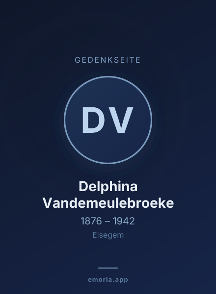 Gedenkportrait von Delphina Vandemeulebroeke