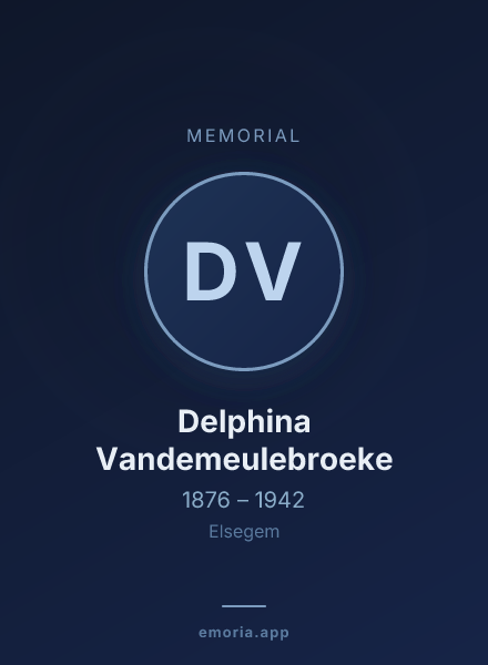 Memorial portrait of Delphina Vandemeulebroeke