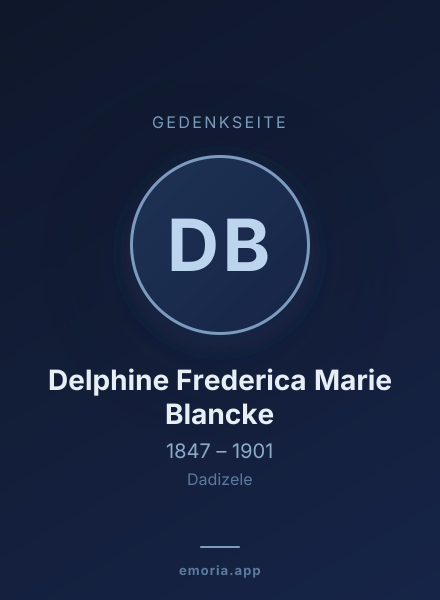 Gedenkportrait von Delphine Frederica Marie Blancke