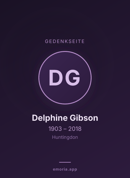 Gedenkportrait von Delphine Gibson