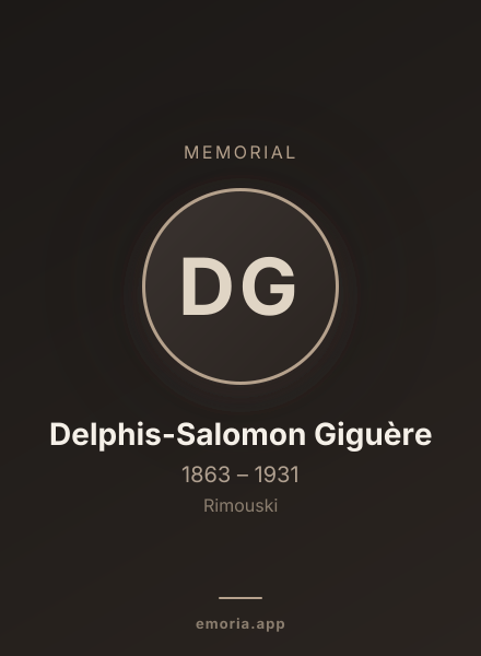 Memorial portrait of Delphis-Salomon Giguère