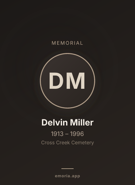 Memorial portrait of Delvin Miller