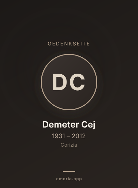 Gedenkportrait von Demeter Cej