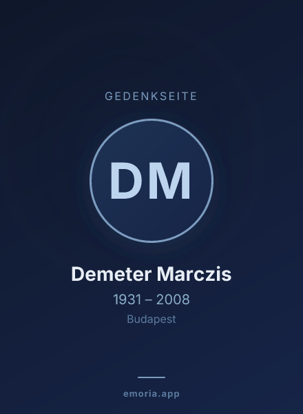 Gedenkportrait von Demeter Marczis