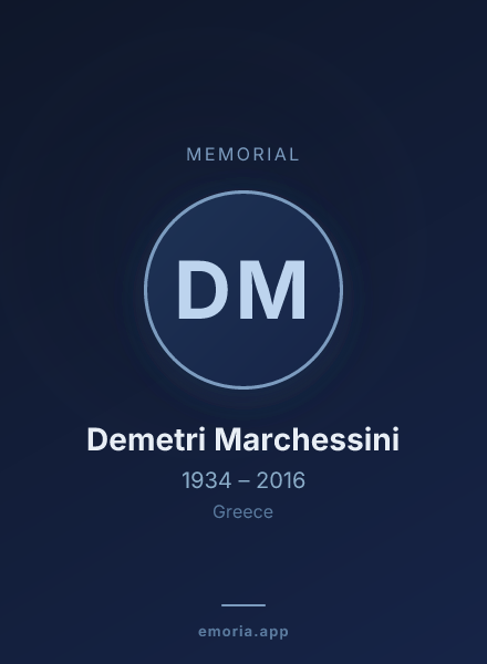 Memorial portrait of Demetri Marchessini