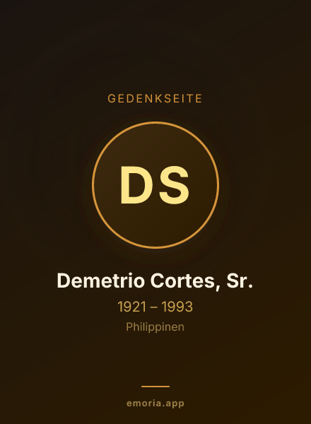Gedenkportrait von Demetrio Cortes, Sr.