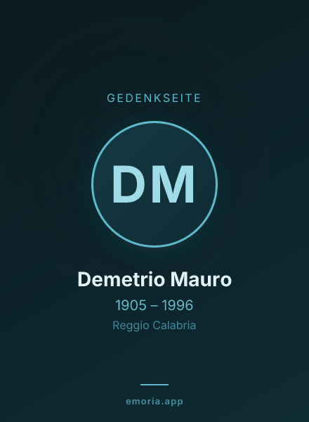 Gedenkportrait von Demetrio Mauro