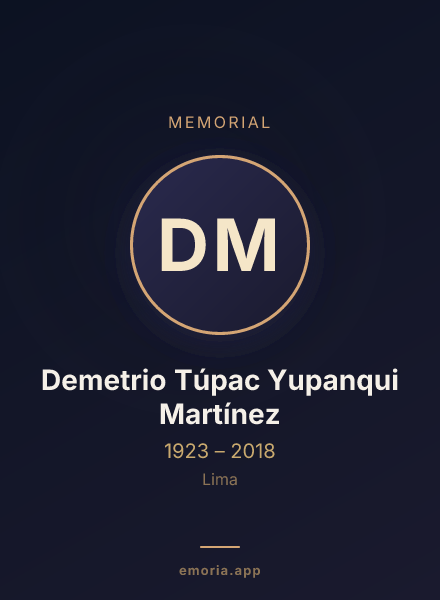 Memorial portrait of Demetrio Túpac Yupanqui Martínez