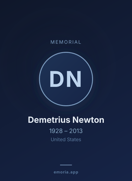 Memorial portrait of Demetrius Newton