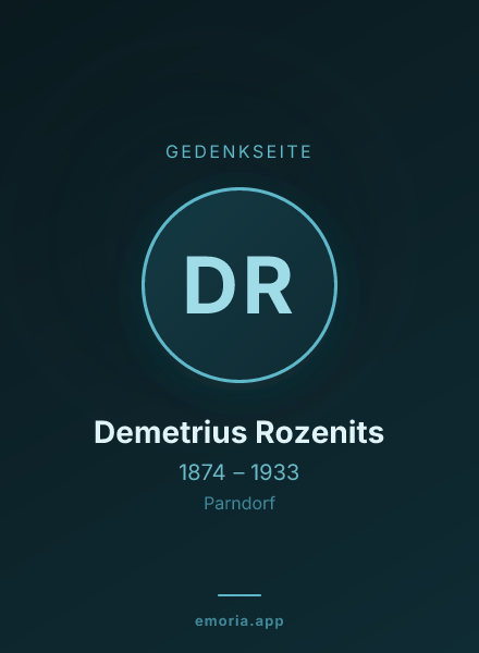 Gedenkportrait von Demetrius Rozenits