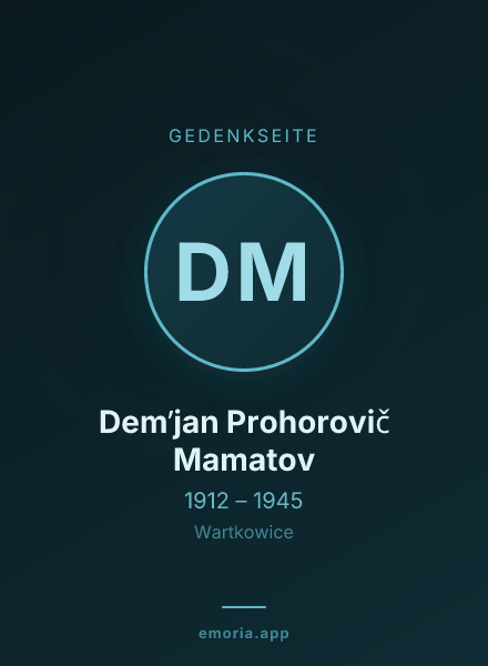Gedenkportrait von Demʹjan Prohorovič Mamatov