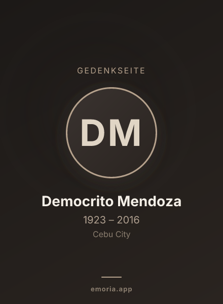 Gedenkportrait von Democrito Mendoza