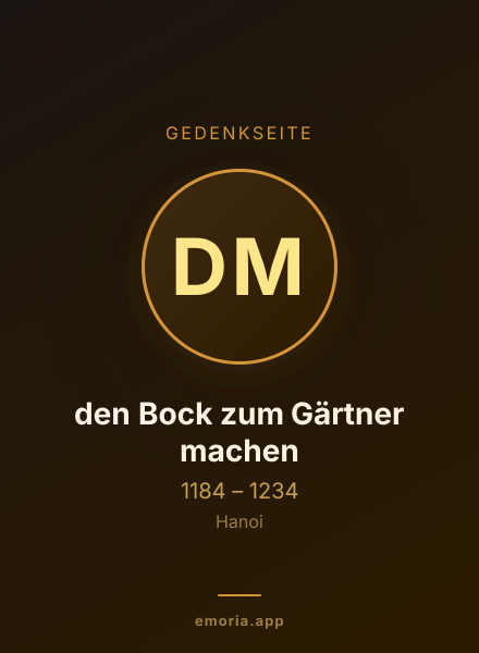 Gedenkportrait von den Bock zum Gärtner machen