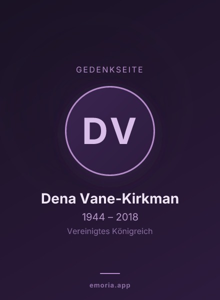 Gedenkportrait von Dena Vane-Kirkman