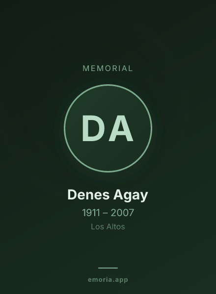 Memorial portrait of Denes Agay