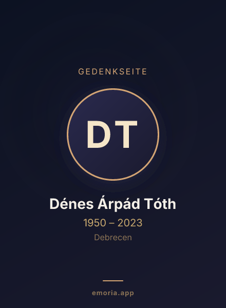Gedenkportrait von Dénes Árpád Tóth