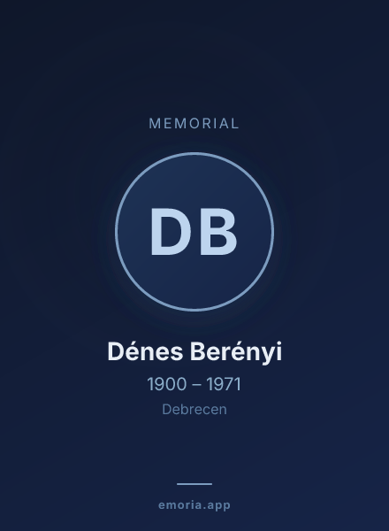 Memorial portrait of Dénes Berényi