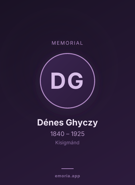 Memorial portrait of Dénes Ghyczy
