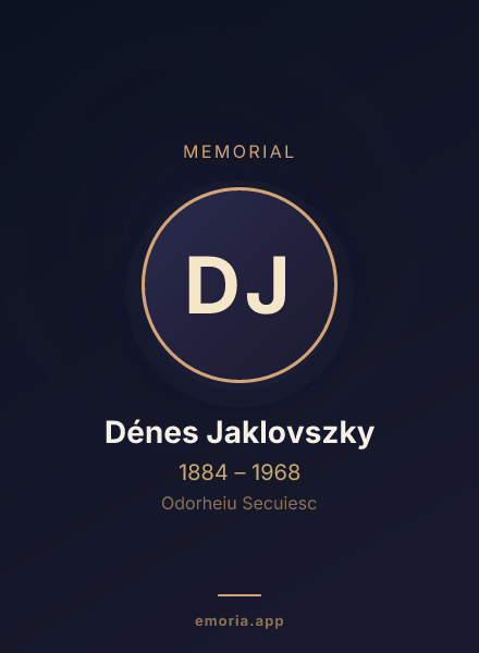 Memorial portrait of Dénes Jaklovszky