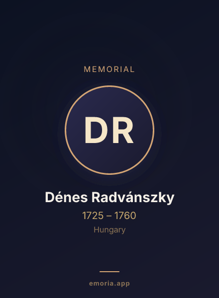 Memorial portrait of Dénes Radvánszky