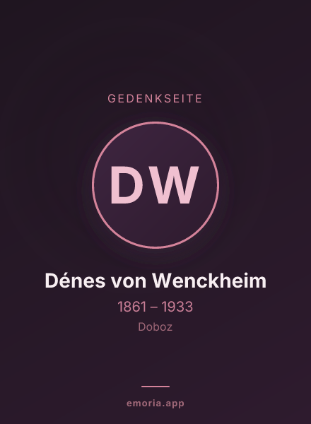 Gedenkportrait von Dénes von Wenckheim