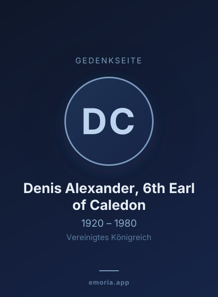 Gedenkportrait von Denis Alexander, 6th Earl of Caledon