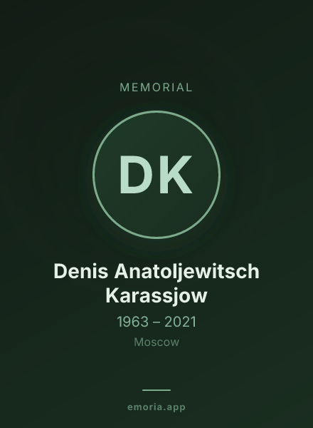 Memorial portrait of Denis Anatoljewitsch Karassjow