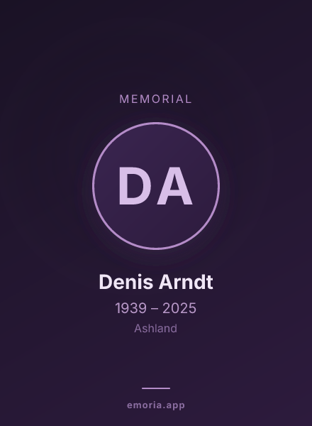 Memorial portrait of Denis Arndt
