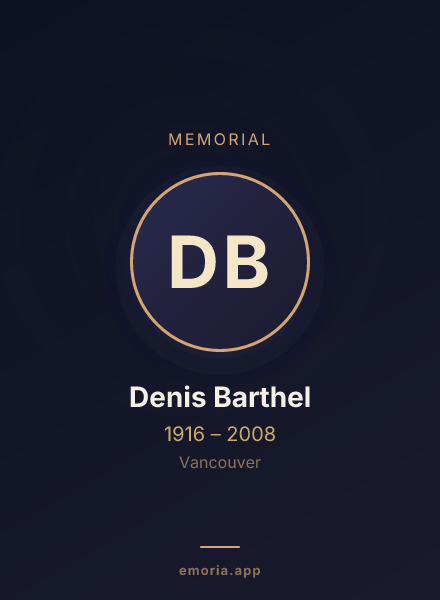 Memorial portrait of Denis Barthel