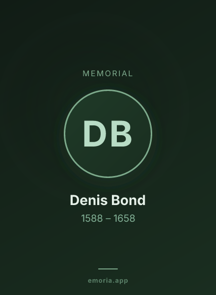 Memorial portrait of Denis Bond