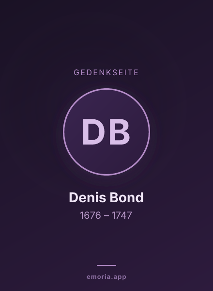 Gedenkportrait von Denis Bond