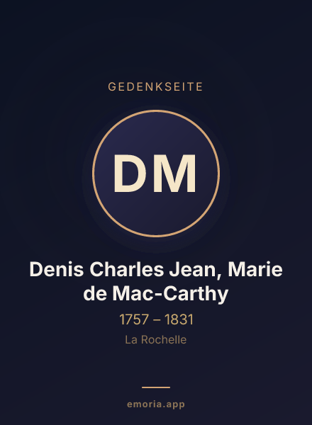 Gedenkportrait von Denis Charles Jean, Marie de Mac-Carthy