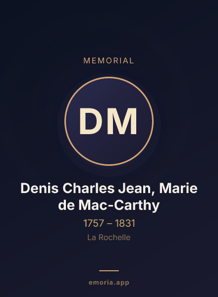 Memorial portrait of Denis Charles Jean, Marie de Mac-Carthy