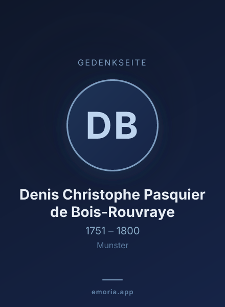 Gedenkportrait von Denis Christophe Pasquier de Bois-Rouvraye