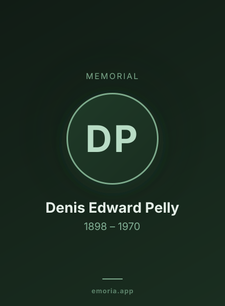 Memorial portrait of Denis Edward Pelly