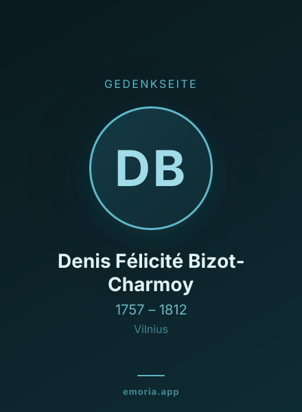Gedenkportrait von Denis Félicité Bizot-Charmoy