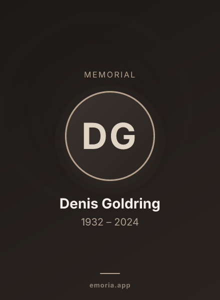 Memorial portrait of Denis Goldring
