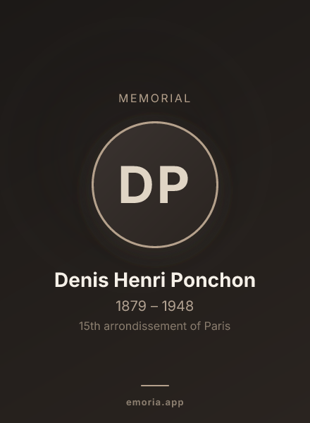Memorial portrait of Denis Henri Ponchon