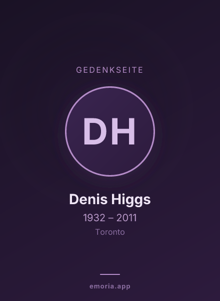 Gedenkportrait von Denis Higgs