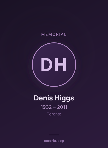 Memorial portrait of Denis Higgs