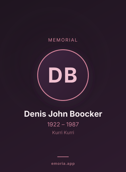 Memorial portrait of Denis John Boocker