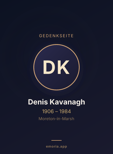 Gedenkportrait von Denis Kavanagh
