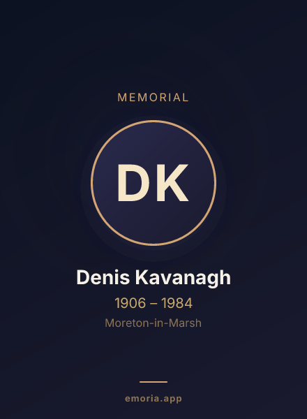 Memorial portrait of Denis Kavanagh
