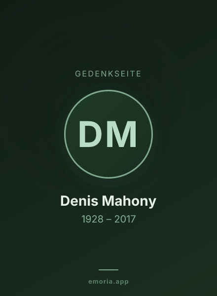 Gedenkportrait von Denis Mahony