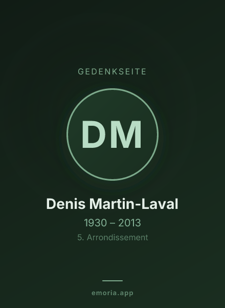 Gedenkportrait von Denis Martin-Laval