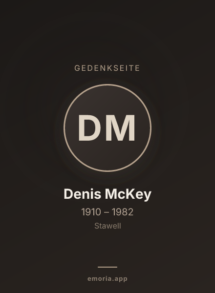 Gedenkportrait von Denis McKey