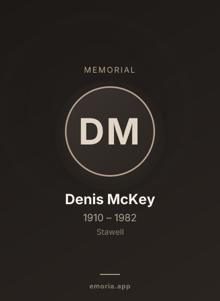 Memorial portrait of Denis McKey